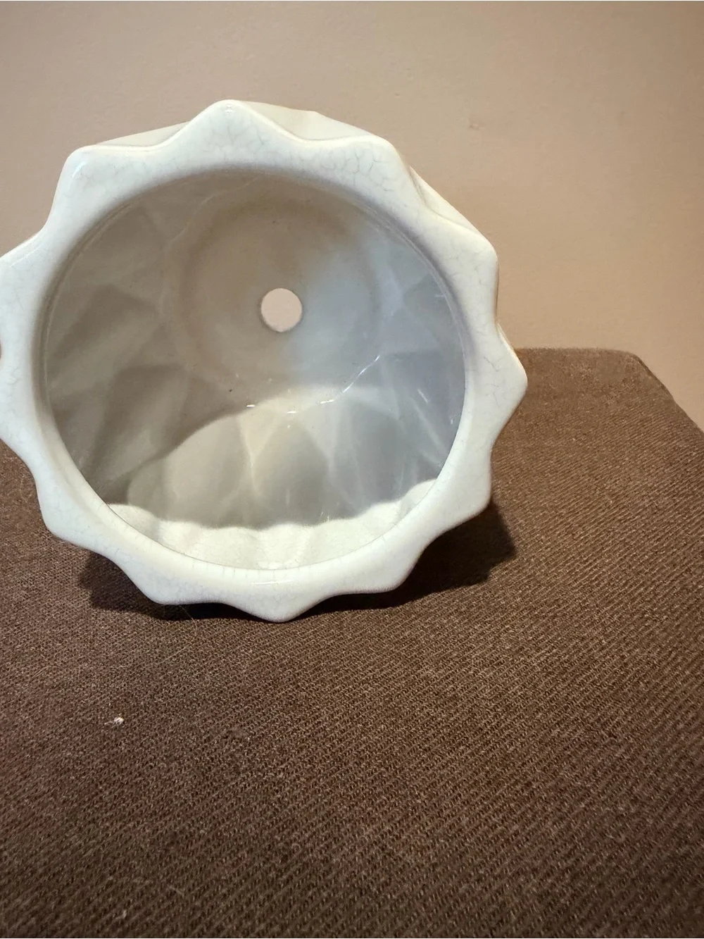 White Geometric Ceramic Planter - Brand: